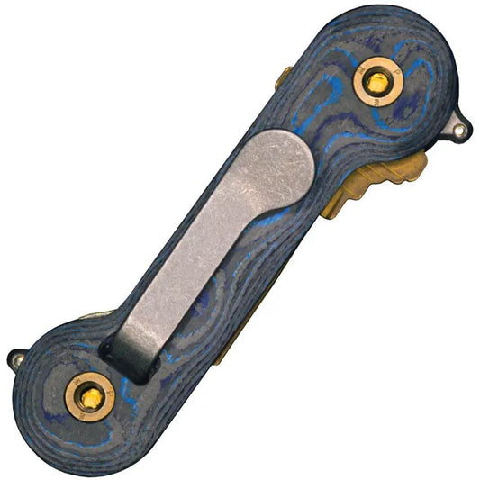 KeyBar Camo CF Blue Carbon Fiber Key Organizer With Adjustable Tension Holds Up To 12 Keys by KeyBar