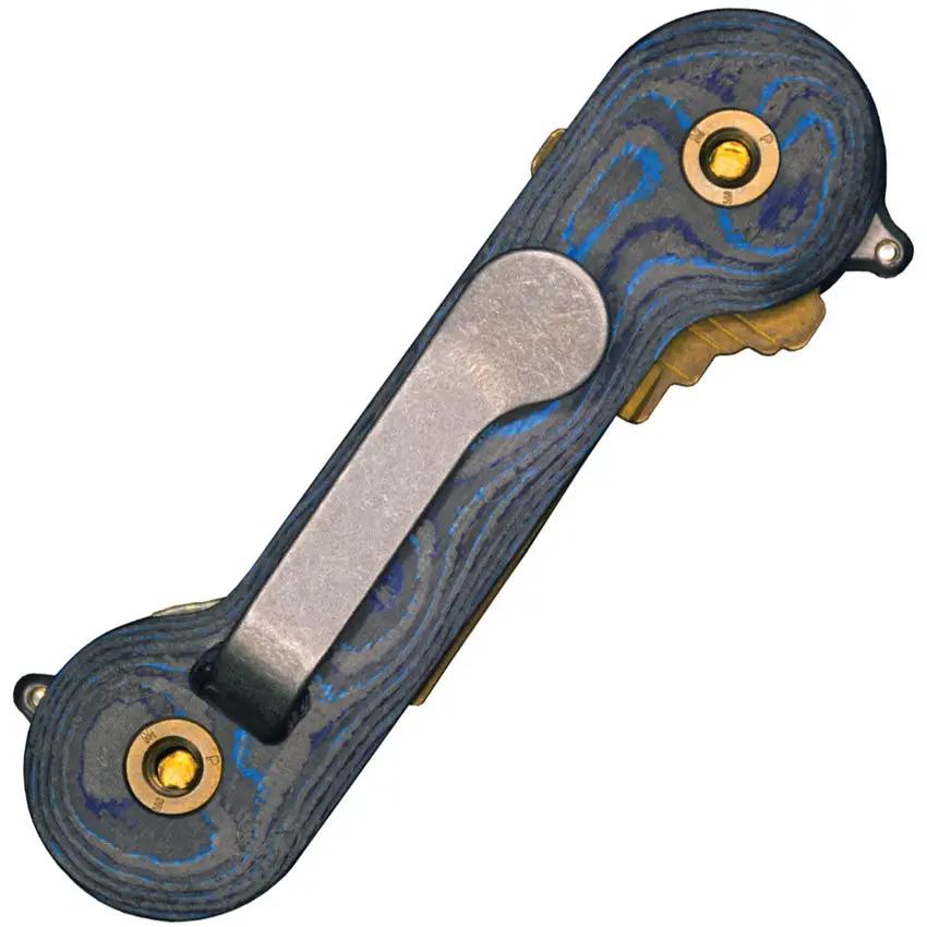 KeyBar Camo CF Blue Carbon Fiber Key Organizer With Adjustable Tension Holds Up To 12 Keys by KeyBar