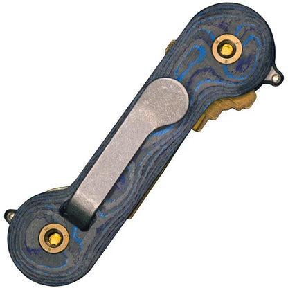 KeyBar Camo CF Blue Carbon Fiber Key Organizer With Adjustable Tension Holds Up To 12 Keys by KeyBar