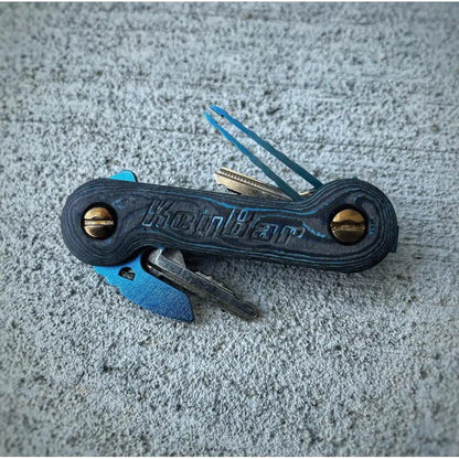 KeyBar Camo CF Blue Carbon Fiber Key Organizer With Adjustable Tension Holds Up To 12 Keys by KeyBar