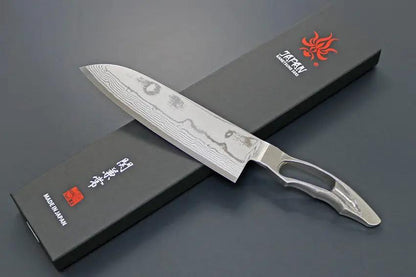 Kanetsune Santoku 170mm KC-193 Knife - 17 Layer Damascus Blade With VG-10 Core Edge by Kanetsune
