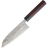 Kanetsune Santoku KC-462 - Blue Steel Core With 11 Layer Damascus Blade And Red Sandalwood Handle by Kanetsune