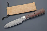 Kanetsune Gaku Style Linerlock GA001D - Damascus Steel Blade With Rosewood Handle by Kanetsune