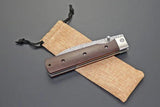 Kanetsune Gaku Style Linerlock GA001D - Damascus Steel Blade With Rosewood Handle by Kanetsune