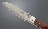 Kanetsune Gaku Style Linerlock GA001D - Damascus Steel Blade With Rosewood Handle by Kanetsune