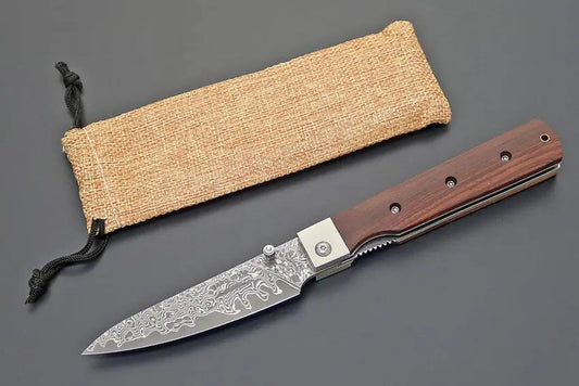 Kanetsune Petty Linerlock Damascus GA004D by Kanetsune