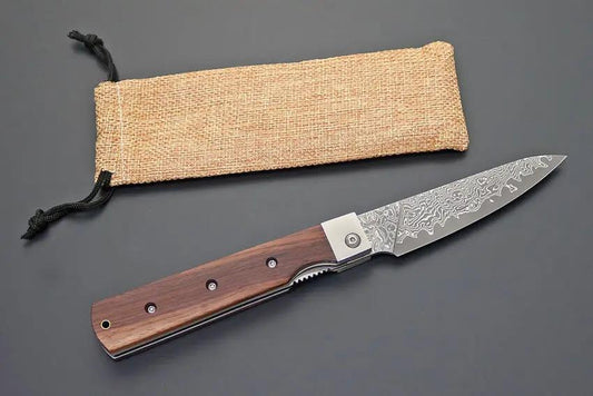 Kanetsune Petty Linerlock Damascus GA004D by Kanetsune