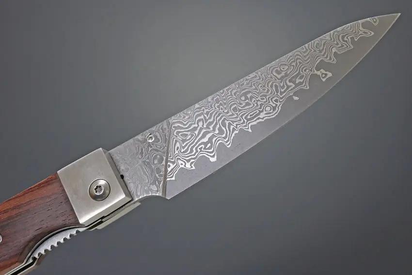Kanetsune Petty Linerlock Damascus GA004D by Kanetsune