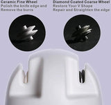 KitchenDAO Mini Knife Sharpener KD0373 - Compact One Hand Operation With Non Slip Base And Dual Wheel Sharpening by KitchenDAO