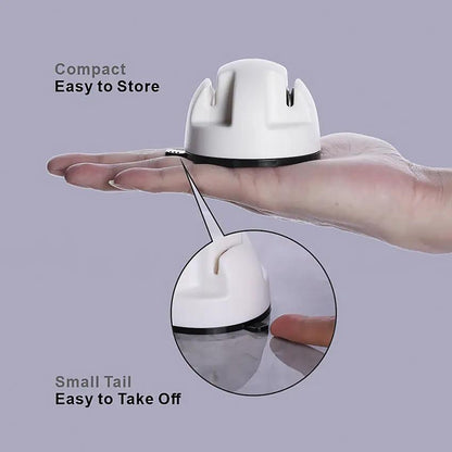 KitchenDAO Mini Knife Sharpener KD0373 - Compact One Hand Operation With Non Slip Base And Dual Wheel Sharpening by KitchenDAO