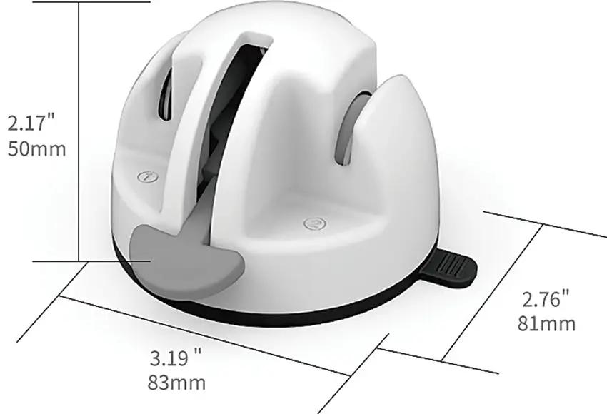 KitchenDAO Mini Knife Sharpener KD0373 - Compact One Hand Operation With Non Slip Base And Dual Wheel Sharpening by KitchenDAO