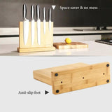 KitchenDAO Magnetic Knife Block Wood KD0388 - Bamboo Construction With Internal Magnets And Anti Slip Feet by KitchenDAO