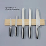 KitchenDAO Bamboo Magnetic Knife Rack KD0399 - Strong Magnets For Knife And Utensil Organization by KitchenDAO