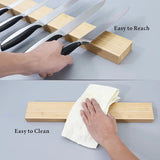 KitchenDAO Bamboo Magnetic Knife Rack KD0399 - Strong Magnets For Knife And Utensil Organization by KitchenDAO