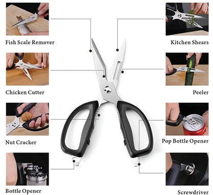 KitchenDAO Kitchen Scissors KD20013 - Versatile Kitchen Shears With Micro Serration And Multiple Tools by KitchenDAO
