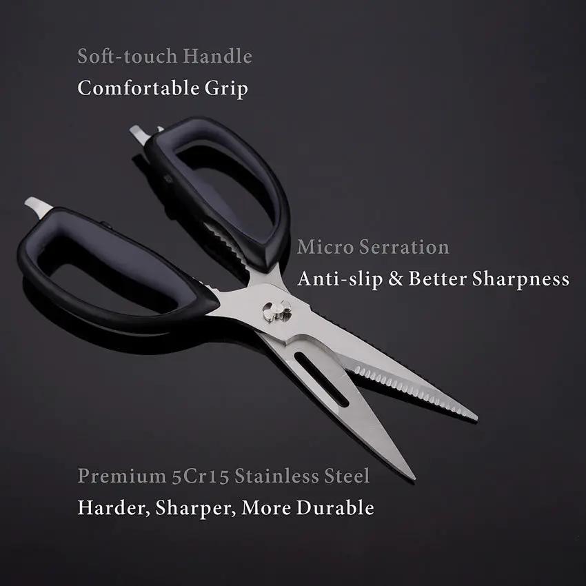 KitchenDAO Kitchen Scissors KD20013 - Versatile Kitchen Shears With Micro Serration And Multiple Tools by KitchenDAO
