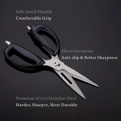 KitchenDAO Kitchen Scissors KD20013 - Versatile Kitchen Shears With Micro Serration And Multiple Tools by KitchenDAO