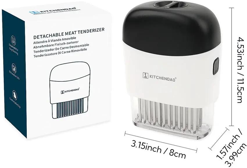 KitchenDAO Meat Tenderizer KD20274 - 48 Sharp Blades For Fast, Even Tenderizing, And Dishwasher Safe by KitchenDAO