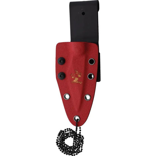 Kensei Kiridashi Fixed Blade KE010 - Stonewashed Stainless 2.25 Inch Blade, Black Red G10 Handle by Kensei