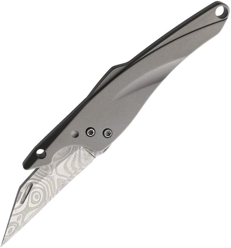 Ketuo Bluefin Folder TITANIUM DAMASCUS RAZOR KNIFE by Ketuo