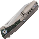 Ketuo Telson Framelock Knife - Premium Gray Titanium Handle Black And Green G10 Inlays Bohler M390 3.63in Blade EDC by Ketuo