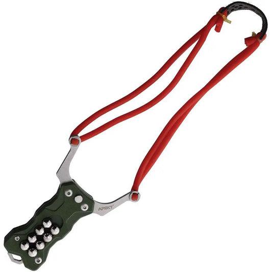 Ketuo Sling Shot Knife Green EDC Tactical Blade With Button Lock 8Cr13MoV G10 Handle Ball Bearing Deployment by Ketuo