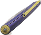 Ketuo Meridian Framelock Stonewashed M390 EDC Knife With Blue Titanium Handle Extended Tang by Ketuo