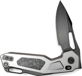 Ketuo Mini Griffin Button Linerlock Knife KETM025 4 Inch Closed Blade - M390 Steel With Carbon Fiber Inlay For EDC by Ketuo