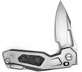 Ketuo Mini Griffin Button Linerlock Knife With M390 Blade Titanium Carbon Fiber Inlay - Ultra Compact EDC by Ketuo