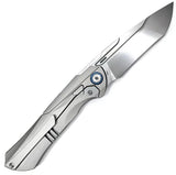 Ketuo Illusion Framelock Knife - Premium M390 3.5 Inch Satin Drop Point With Titanium Handle by Ketuo