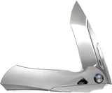 Ketuo Illusion Framelock Knife - Premium M390 3.5 Inch Satin Drop Point With Titanium Handle by Ketuo