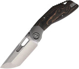 Ketuo Yakuza Framelock EDC Knife With Premium M390 Tanto Blade Stonewash Titanium Handle Copper Fiber Inlay by Ketuo
