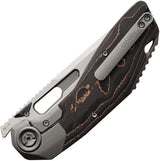 Ketuo Yakuza Framelock EDC Knife With Premium M390 Tanto Blade Stonewash Titanium Handle Copper Fiber Inlay by Ketuo