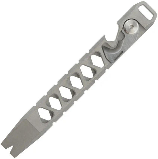 Ketuo Prybar Cutter SW 4.5in Titanium Stonewash Belt Cutter Lanyard Loop - All-In-One EDC Tool by Ketuo