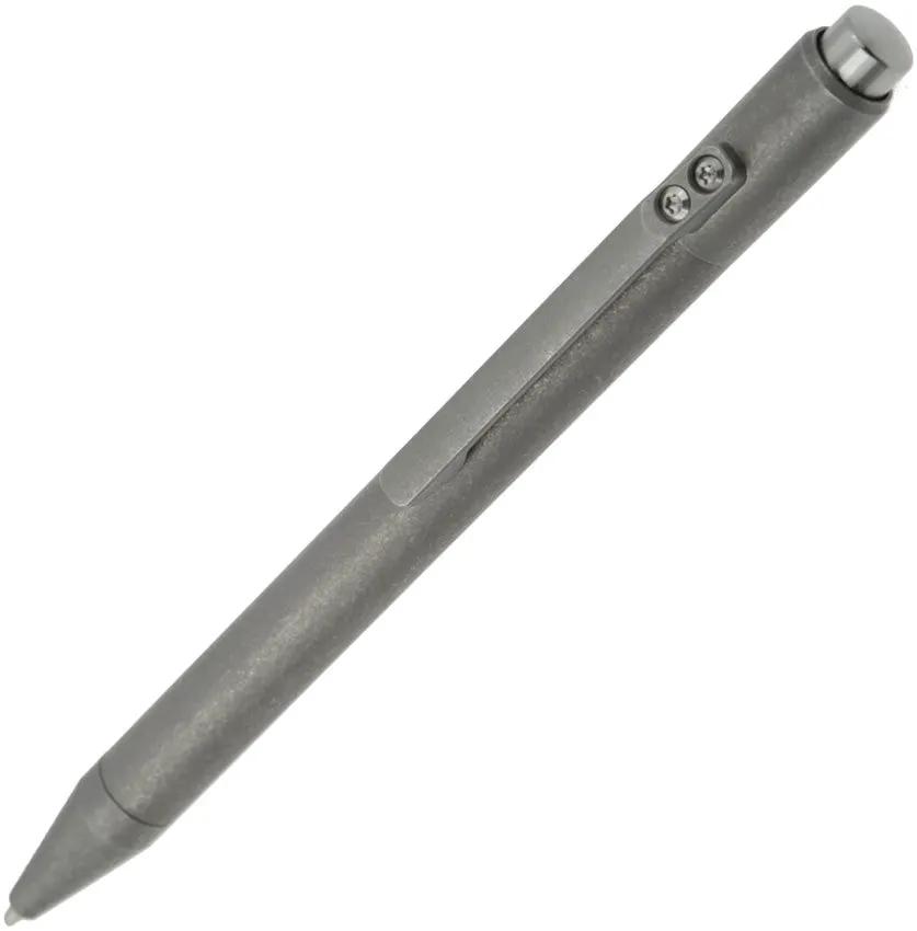 Ketuo Titanium Push Pen Stonewash EDC Pocket Clip With Push To Deploy Mechanism For Professionals by Ketuo