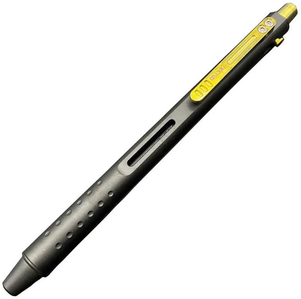 Ketuo Divot Push Pen Titanium Construction With Clip Premium Black Gold EDC For Professionals by Ketuo