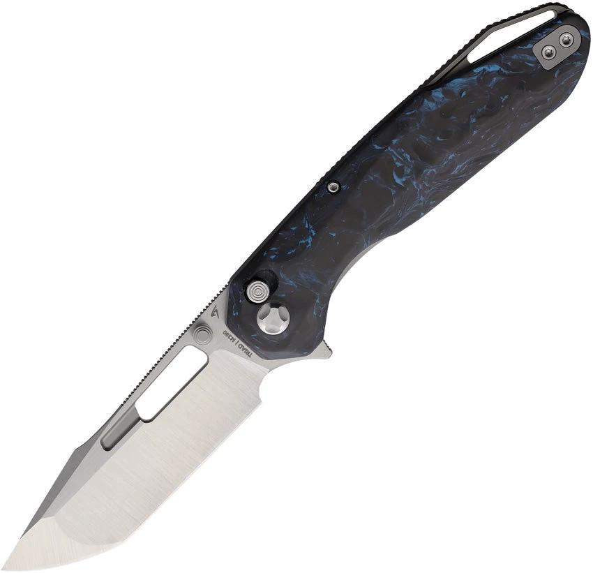 Ketuo Triad Button Linerlock Blue CF KETM052 TRIAD V3 S by Ketuo
