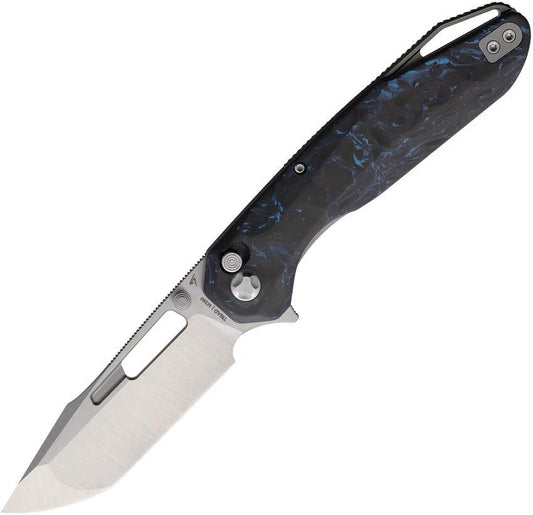 Ketuo Triad Button Linerlock Blue CF KETM052 TRIAD V3 S by Ketuo