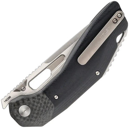 Ketuo Yakuza Linerlock Knife - Premium Black Satin 14C28N Sandvik Tanto Blade With G10 Handle by Ketuo