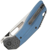 Ketuo Yakuza Linerlock Knife - Premium Blue Satin 14C28N Tanto Blade With G10 Handle For EDC Enthusiasts by Ketuo