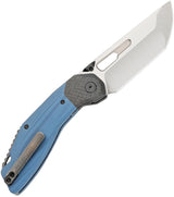 Ketuo Yakuza Linerlock Knife - Premium Blue Satin 14C28N Tanto Blade With G10 Handle For EDC Enthusiasts by Ketuo