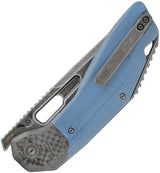 Ketuo Yakuza Linerlock Knife Blue G10 Handle With Sandvik 14C28N Tanto For EDC And Tactical Enthusiasts by Ketuo