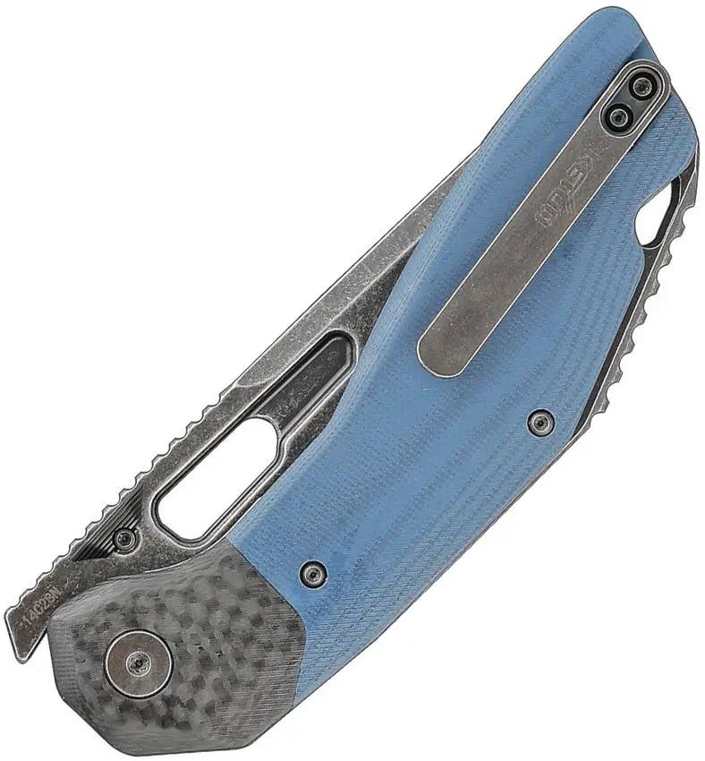 Ketuo Yakuza Linerlock Knife Blue G10 Handle With Sandvik 14C28N Tanto For EDC And Tactical Enthusiasts by Ketuo