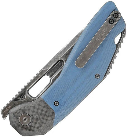 Ketuo Yakuza Linerlock Knife Blue G10 Handle With Sandvik 14C28N Tanto For EDC And Tactical Enthusiasts by Ketuo