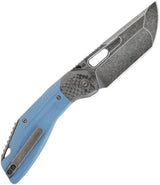 Ketuo Yakuza Linerlock Knife Blue G10 Handle With Sandvik 14C28N Tanto For EDC And Tactical Enthusiasts by Ketuo