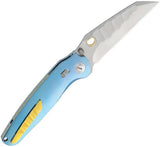 Ketuo Dirty Bird Button Lock Knife Blue Titanium Handle M390 Blade - Premium EDC Collectors by Ketuo