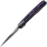 Ketuo Griffin Linerlock Knife - EDC Ready Satin 3.5 Inch Blade With Black G10 And Shredded Carbon Fiber Inlay by Ketuo