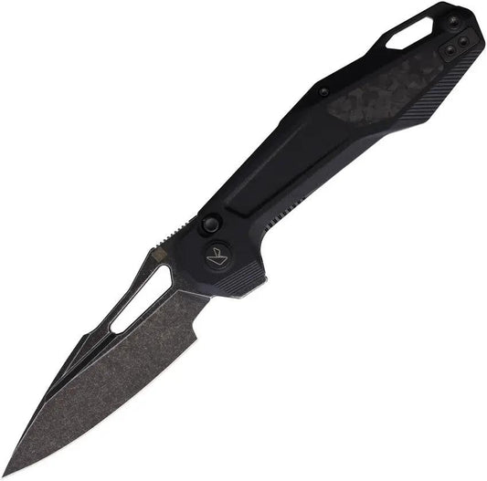 Ketuo Griffin Linerlock Knife G10 Black With Carbon Fiber Inlay 14C28N Everyday Carry Ready EDC by Ketuo