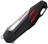 Ketuo Griffin Linerlock Knife With 14C28N Satin Blade Black Red G10 Handle Extended Tang EDC by Ketuo