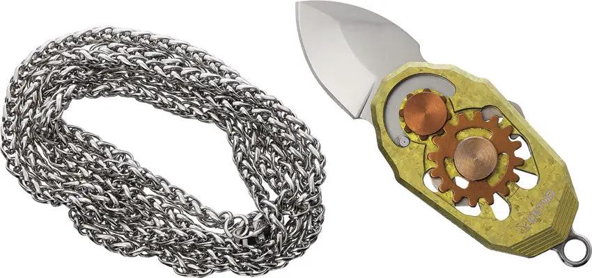 Ketuo Beetle Folder Crystalized Gold Titanium Handle Premium EDC Knife With M390 Blade And Bottle Opener by Ketuo